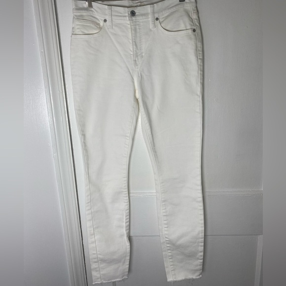 Vince 5 Pocket Skinny Women's Crisp White Skinny Jeans with Raw Hem - Picture 3 of 11